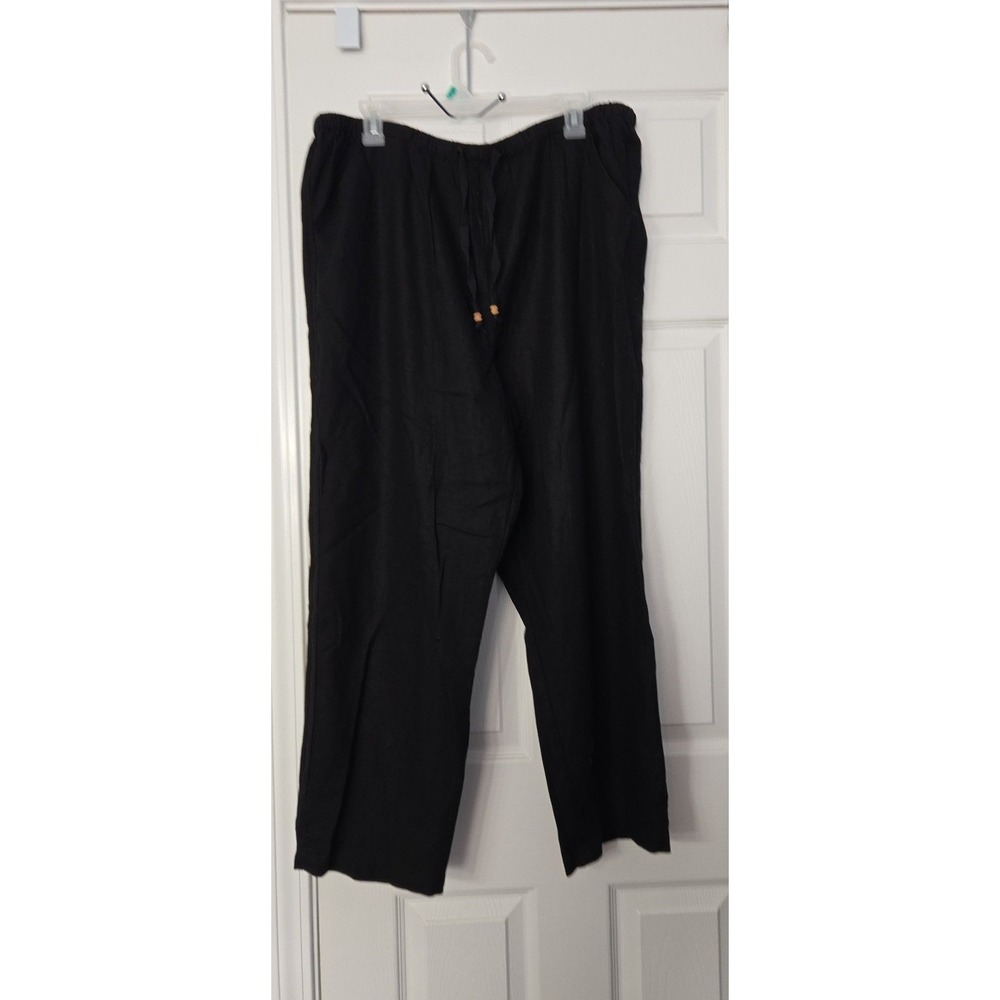Alfred Dunner Womans Linen Pants‎ Plus Size 22W Draw String Waist.